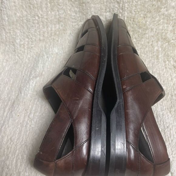 Cole Haan Men\'s Leather Brown Fisherman slip on shoes SZ13M